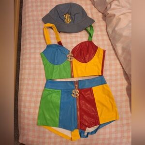 Dolls Kill Trick N' Treatz Drippin In Finesse Colorblock Costume